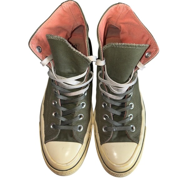 Converse Chuck Taylor All Star 70 Hi Olive Green Coral Sneakers Men 7‎ Women 9 - Picture 7 of 8